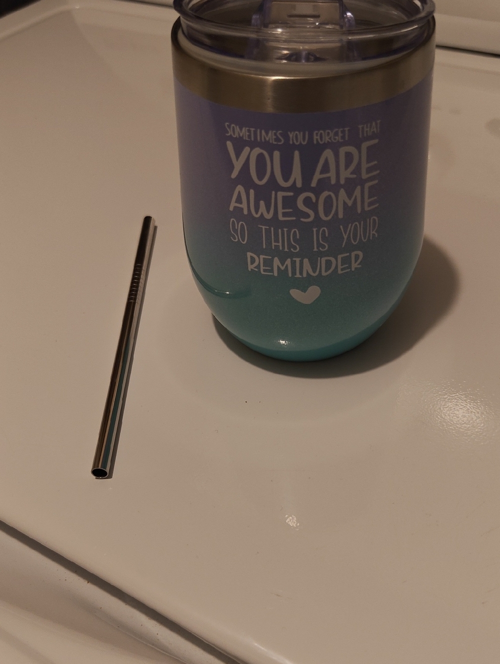 You Are Awesome Ombre Tumbler - Purple to Teal